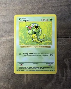 1999 Pokemon TCG - Caterpie - Base Set - Shadowless - MP - 45/102 - Image 1