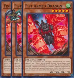 Yugioh! 3x Fist Armed Dragon BPRO-EN028 Common 1st Ed NM - Image 1