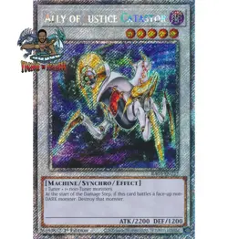 Yugioh! 1x Ally of Justice Catastor RA03-EN222 Platinum Secret Rare 1st Ed NM - Image 1