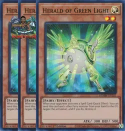 Yugioh! 3x Herald of Green Light BLMM-EN102 Ultra Rare 1st Ed NM - Image 1