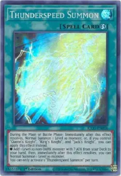 Thunderspeed Summon - KICO-EN006 Super Rare 1st Ed Yugioh King's Court - Image 1