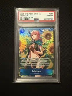 2025 ONE PIECE OP10-ROYAL BLOOD ALTERNATE ART #058 REBECCA - PSA 10 - Image 1