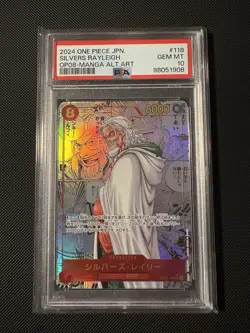2024 One Piece PSA10 Silvers Rayleigh Manga Alternate Art OP08-118 Japanese - Image 1