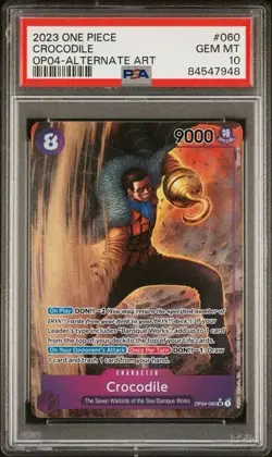 PSA 10 GEM MT Crocodile OP04-060 Alternate Art 2023 One Piece English - Image 1