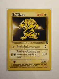 Pokemon TCG Electabuzz Non-Holo Rare Card 24/130 Base Set 2 WOTC - Image 1