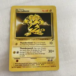 Pokemon TCG Electabuzz Non-Holo Rare Card 24/130 Base Set 2 - Image 1