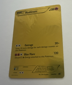 Reshiram 114/113 Legendary Treasures Holo SECRET RARE FULL GOLD CARD LP - Image 3