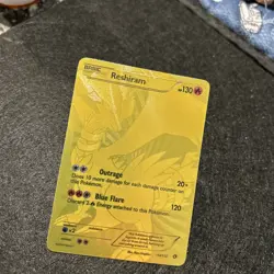 Reshiram 114/113 Legendary Treasures Holo SECRET RARE FULL GOLD CARD LP - Image 1