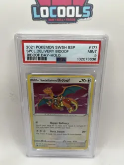 2021 POKEMON SWSH BLACK STAR PROMO BIDOOF DAY SPECIAL DELIVERY BIDOOF-HOLO PSA 9 - Image 1