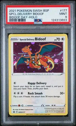 2021 POKEMON SWSH BLACK STAR PROMO BIDOOF DAY SPECIAL DELIVERY BIDOOF-HOLO PSA 9 - Image 1