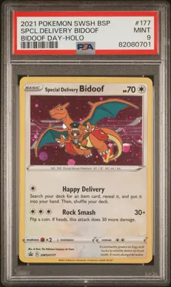 2021 POKEMON SWSH BLACK STAR PROMO BIDOOF DAY SPECIAL DELIVERY BIDOOF-HOLO PSA 9 - Image 1