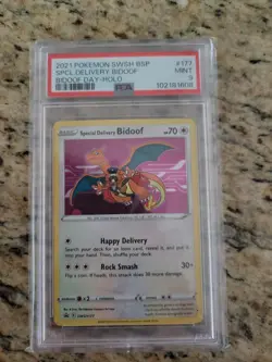 2021 POKEMON SWSH BLACK STAR PROMO BIDOOF DAY SPECIAL DELIVERY BIDOOF-HOLO PSA 9 - Image 1