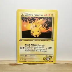 Pokemon TCG Lt. Surge’s Pikachu 084/132 Gym Challenge LP 1st Edition - Image 1