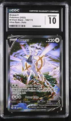 2022 Pokemon Arceus V #166/172 Brilliant Stars Alternate Art Ultra Rare CGC 10 - Image 1