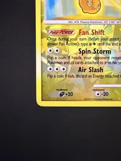 2009 Pokemon TCG Fan Rotom Yellow Cracked Ice RT1 - Image 5