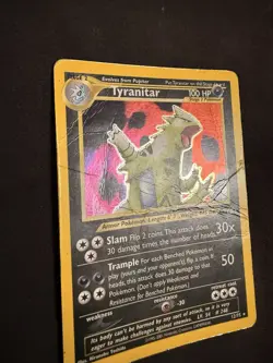 Pokemon TCG Tyranitar Holo Rare Card 12/75 Neo Discovery HP/CREASES - Image 2
