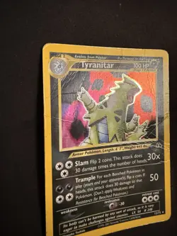 Pokemon TCG Tyranitar Holo Rare Card 12/75 Neo Discovery HP/CREASES - Image 3