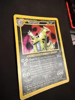 Pokemon TCG Tyranitar Holo Rare Card 12/75 Neo Discovery HP/CREASES - Image 4