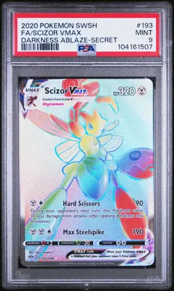 Scizor Vmax 193 Pokemon Sword & Shield Darkness Ablaze-Secret PSA 9 - Image 1