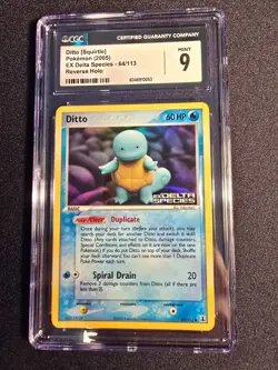 Pokemon TCG Ditto - (Squirtle) 064/113 Delta Species Reverse Holo stamped CGC 9 - Image 1