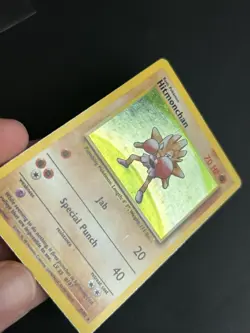 Pokemon TCG Hitmonchan 7/102 Base Set Holo MP - Image 3