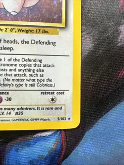 Pokemon TCG Clefairy Holo Rare Unlimited #5/102 Base Set - Image 4