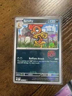 Scrafty Master Ball Reverse Holo - 058/086 - White Flare English Pokemon TCG - Image 1
