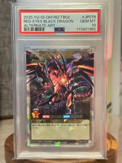 Yugioh! Red Eyes B Dragon Over Rush Rare Japanese RD/TB02-JP076 PSA 10 Gem Mint - Image 1