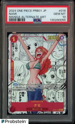 #1 2024 One Piece PRB01 Japanese Manga Alternate Art #016 Nami PSA 10 GEM MINT - Image 1