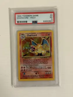 1999 Pokemon TCG Base Set Charizard Holo Rare Card 4/102 PSA 5 - Image 1