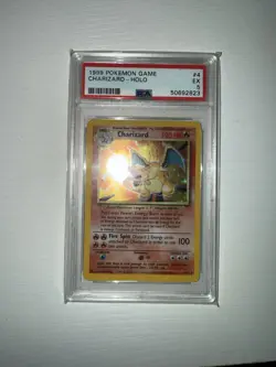 1999 Pokemon TCG Base Set Charizard Holo Rare Card 4/102 PSA 5 - Image 3