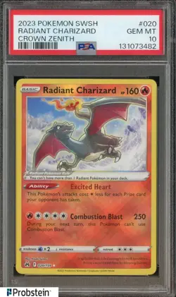 2023 Pokemon SWSH Crown Zenith #020 Radiant Charizard PSA 10 GEM MINT - Image 1