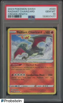 2023 Pokemon SWSH Crown Zenith #020 Radiant Charizard PSA 10 GEM MINT - Image 1