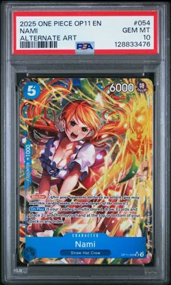 Nami OP11-054 Alt Art PSA 10 - A Fist of Divine Speed One Piece CCG - English - Image 1