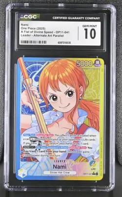 One Piece Nami Leader Alt Art OP11-041 A Fist of Divine Speed CGC 10 - Image 1
