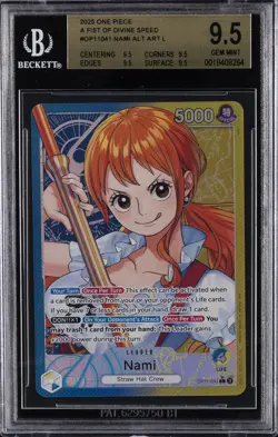 2025 ONE PIECE OP11 DIVINE SPEED ALT ART OP11-041 NAMI LEADER BGS 9.5 - Image 1