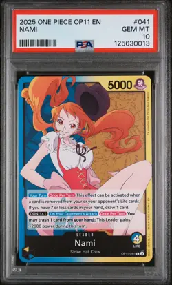 2025 ONE PIECE OP11-A FIST OF DIVINE SPEED #041 NAMI PSA 10 - Image 1