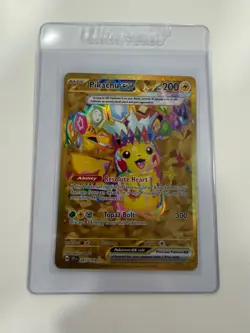 Pokemon TCG Pikachu EX Surging Sparks Holo Hyper Rare Gold 247/191 - Image 1