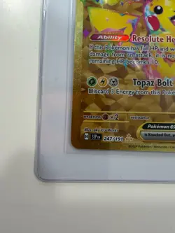 Pokemon TCG Pikachu EX Surging Sparks Holo Hyper Rare Gold 247/191 - Image 5