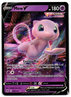 Mew V 060/159 - Crown Zenith Rare V Pokemon TCG Holo - LP Card - Image 1