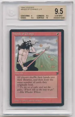 Graded Winds of Change BGS Beckett 9.5 GEM MINT Legends English 1994 MTG Magic! - Image 1