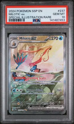2024 POKEMON SSP EN-SURGING SPARKS SPECIAL ILLUSTRATION RARE MILOTIC EX PSA 10 - Image 1