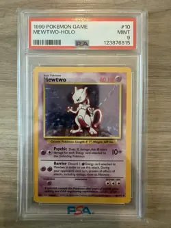 1999 Pokemon Mewtwo PSA 9 Mint Holo #10 - Image 1