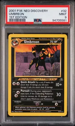 2001 POKEMON NEO DISCOVERY | 1ST EDITION #32 UMBREON PSA 9 - Image 1