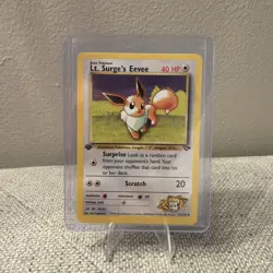 Pokemon TCG Lt. Surge’s Eevee 1st Edition Gym Challenge 51/132 WotC 2000 LP/NM - Image 1