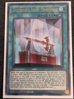 YuGiOh! "Infernoble Arms - Durendal" ROTD-EN053 Ultra Rare 1st Ed NM - Image 1