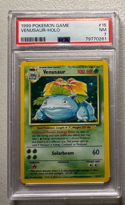 Pokemon TCG Venusaur 1999 Base Set Holo Rare Card 15/102 PSA 7 - Image 1