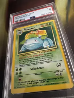 1999 POKEMON BASE SET UNLIMITED #15 VENUSAUR-HOLO PSA 7 - Image 3