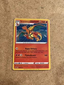 Pokemon Special Delivery Charizard SWIRL! SWSH075 Sword & Shield Promo Card - NM - Image 1