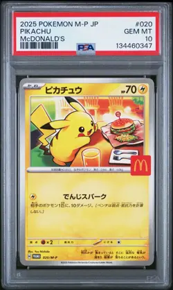 2025 POKEMON M-P JP JAPANESE PIKACHU McDonalds #020 PSA 10 GEM MINT - Image 1